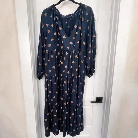 Madewell Challis Midi Dress - Indigo - PXXL - Picture 4 of 6